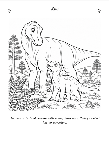 Inside page 1 of Little Roars & Dinosaur Days