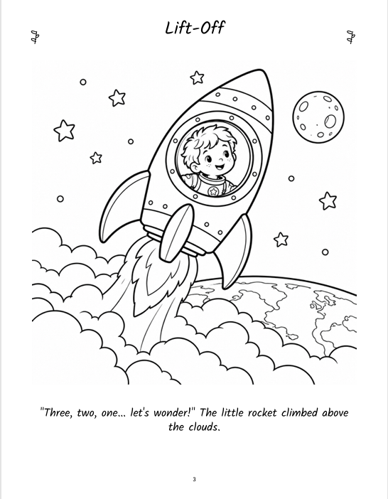 Inside page 3 of Little Astronauts & The Solar System