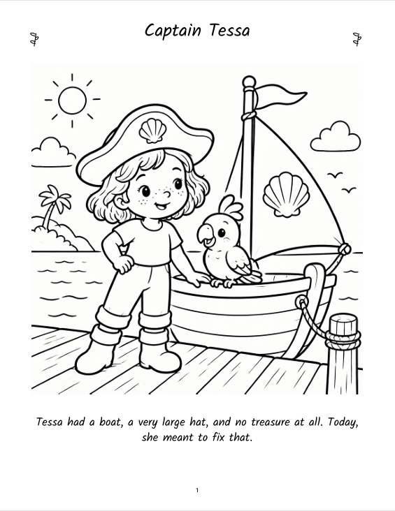 Inside page 1 of Little Pirates & Hidden Treasures