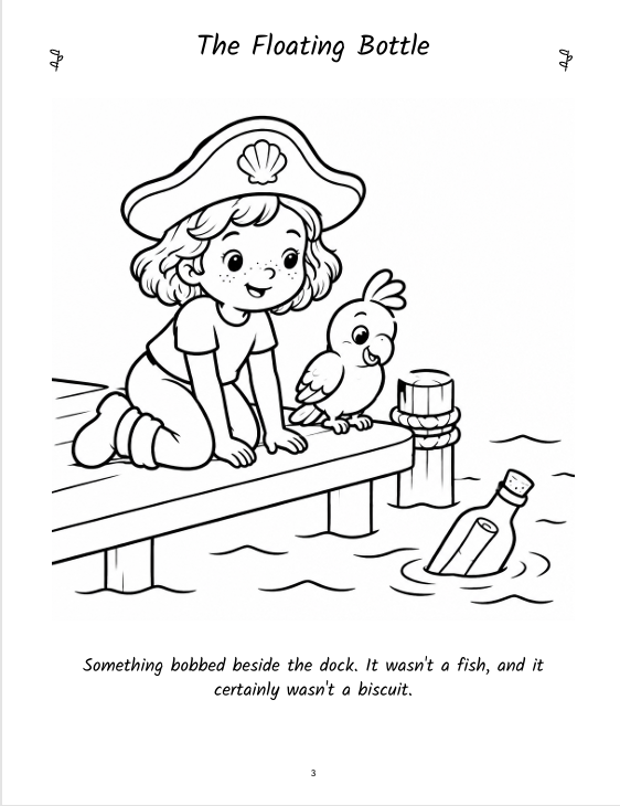 Inside page 3 of Little Pirates & Hidden Treasures
