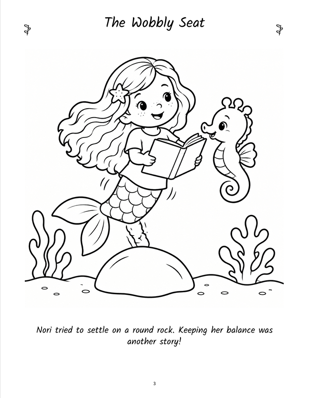 Inside page 3 of Little Mermaids & The Coral Cottage