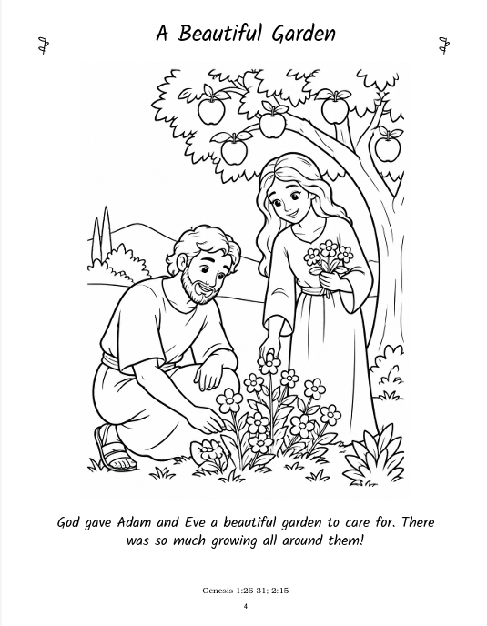 Inside page 2 of Little Lambs & Bible Wonders