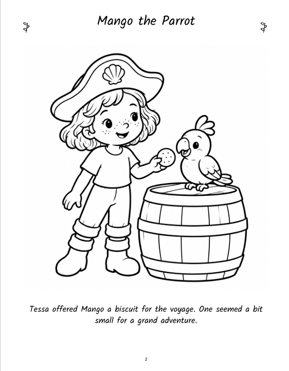 Inside page 2 of Little Pirates & Hidden Treasures